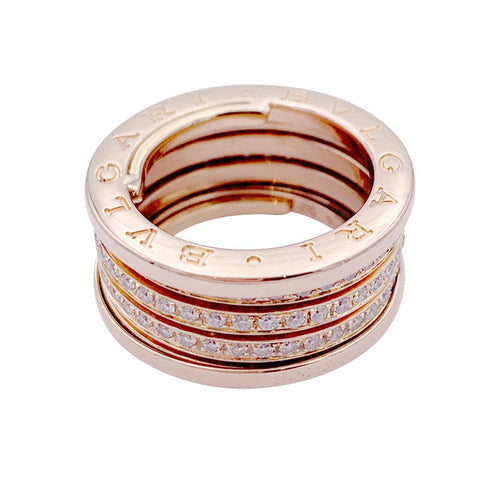 Bague 55 Bague Bulgari, "B.Zero1", or rose et diamants. 58 Facettes 32955