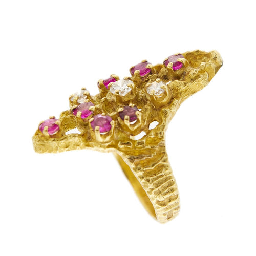 Bague Bague avec rubis et diamants 58 Facettes 27366