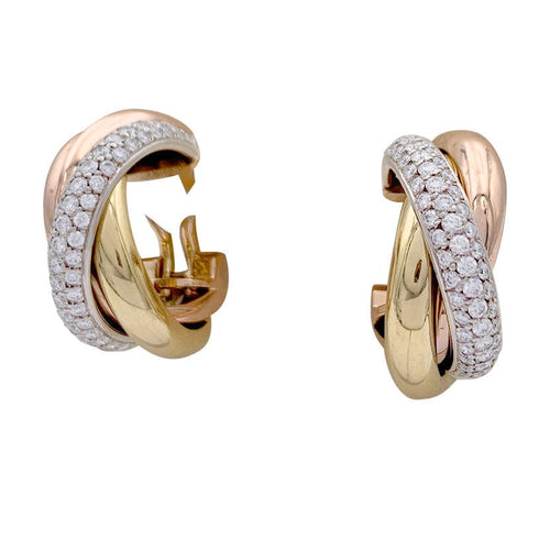 Boucles d'oreilles Boucles d'oreilles Cartier, "Trinity", 3 ors, diamants. 58 Facettes 32726