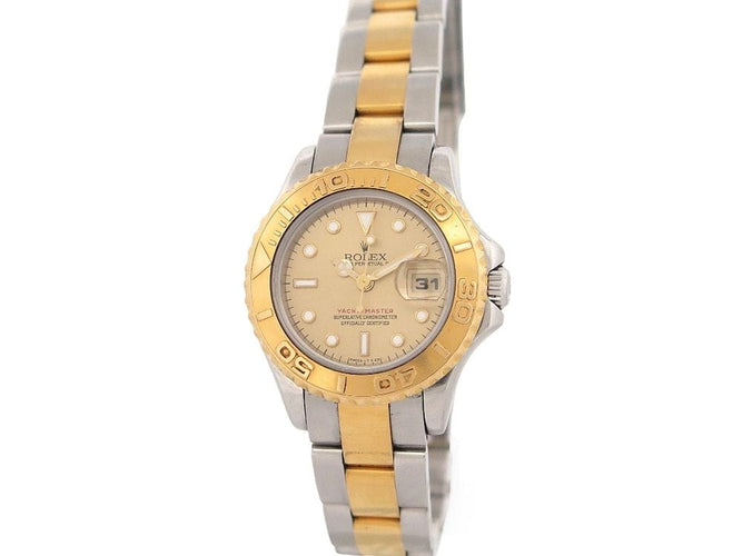 Montre vintage montre ROLEX yacht master lady 29 mm or & acier auto 58 Facettes 254447