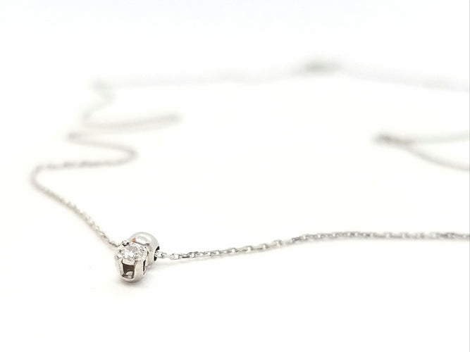 Collier Collier Chaîne + pendentif Or blanc Diamant 58 Facettes 579129RV