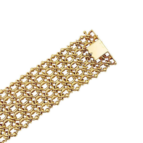 Bracelet Bracelet vintage Cartier, Résille, or jaune. 58 Facettes 32443