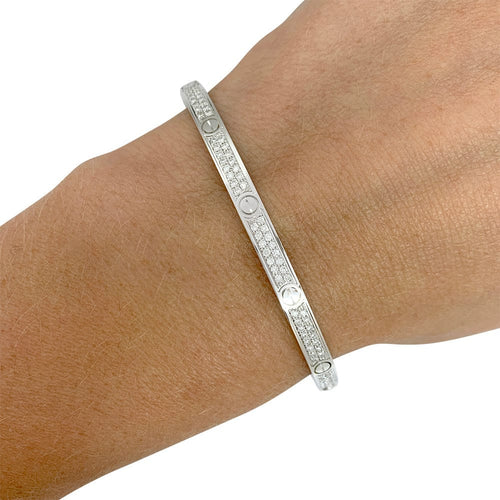 Bracelet Bracelet Cartier, "Love", or blanc et diamants. 58 Facettes 31126