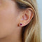 Boucles d'oreilles Boucles d'oreilles rhodolites diamants or rose 58 Facettes
