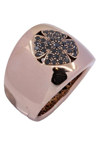 Bague 58 BAGUE TRÈFLE DIAMANTS NOIRS 58 Facettes 061291
