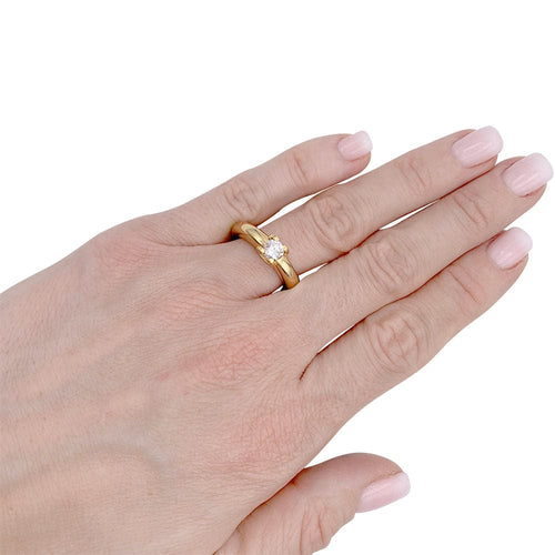 Bague 53 Solitaire Cartier, "Louis Cartier", or jaune, diamant. 58 Facettes 32205