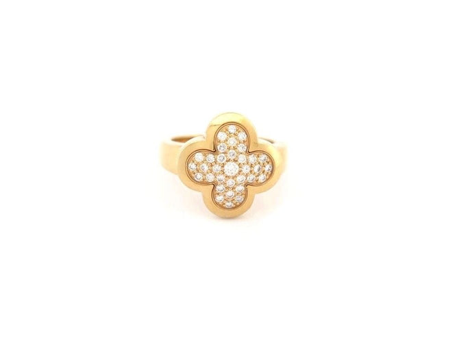 Bague 52 vintage bague VAN CLEEF & ARPELS pure alhambra 52 or jaune diamants 58 Facettes 252813