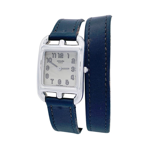 Montre Montre Hermès "Cape Cod" en acier sur cuir. 58 Facettes 32321