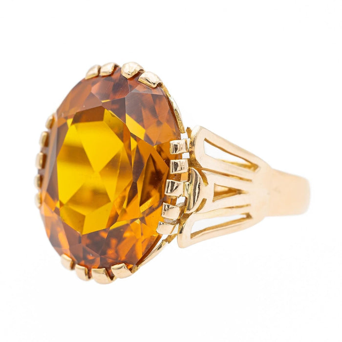 Bague 57 Bague Cocktail Or jaune Citrine 58 Facettes 2584629CN