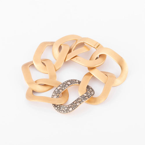 Bracelet Bracelet or rose et diamants blancs et cognacs de la maison Pomellato 58 Facettes