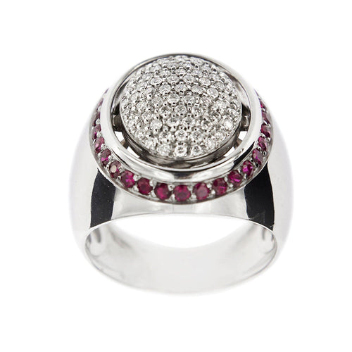 Bague 48 Bague Chevalière diamants et rubis 58 Facettes 31149