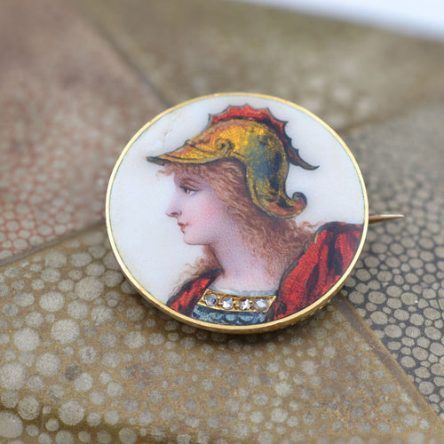 Broche Broche ancienne émail habillé 58 Facettes 21-320