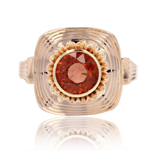 Bague 53 Bague grenat spessartite et or rétro 58 Facettes 23-007