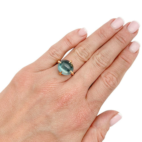 Bague 50 Bague Pomellato "Veleno" en or rose, topaze blue london. 58 Facettes 31402