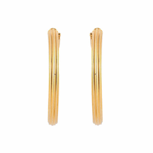 Boucles d'oreilles Or Jaune BOUCLES D’OREILLES CRÉOLES STRIÉS OR 58 Facettes BO/220064