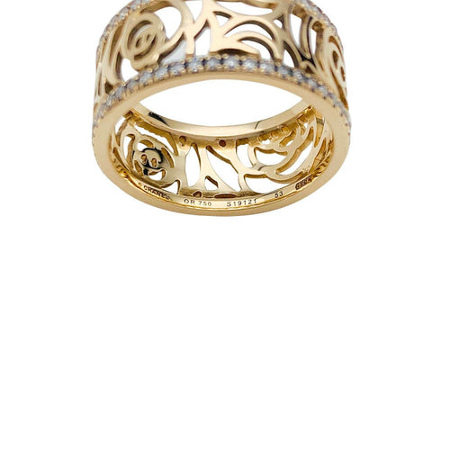 Bague 53 Bague Chanel, "Camélia", en or jaune, diamants. 58 Facettes 31257