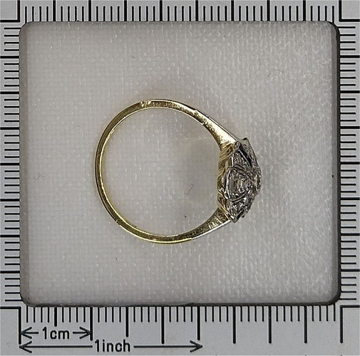 Bague 55 Bague de fiançailles Art Déco Diamant Saphir 58 Facettes 23263-0558