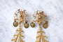Boucles d'oreilles gouttes pendantes orientales en or jaune filigrané, vintage 58 Facettes