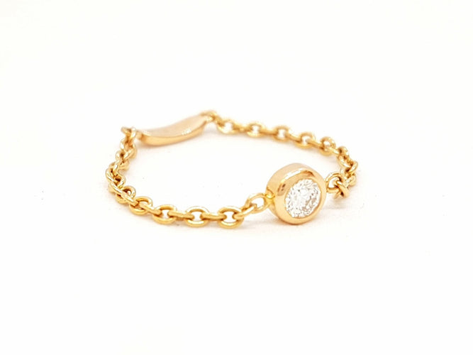 Bague 54 Bague Chaînette Or rose Diamant 58 Facettes 578677RV