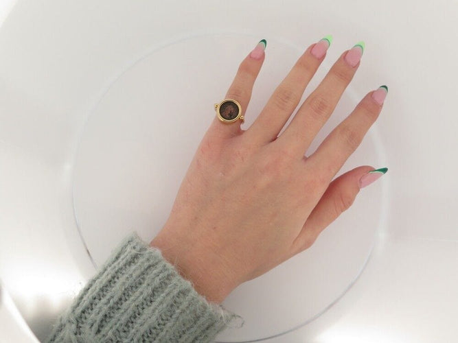 Bague 47 bague BULGARI t47 monete piece antique en or jaune 18k 58 Facettes 249784