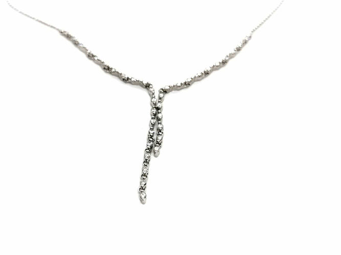 Collier Collier Cravate Or blanc Diamant 58 Facettes 1819824CN