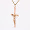 Pendentif Croix avec Christ or rose 58 Facettes 21-163A
