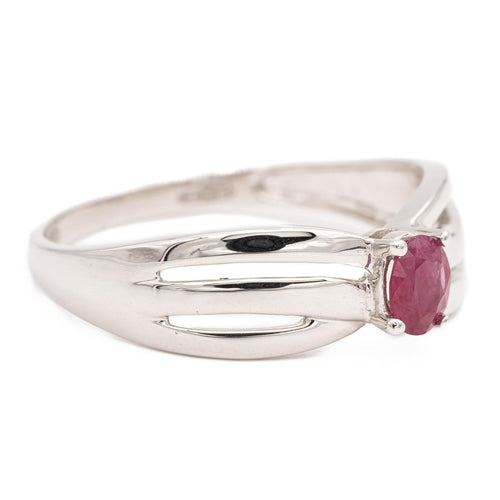 Bague 60 Bague Solitaire Or blanc Rubis 58 Facettes 2593518CD