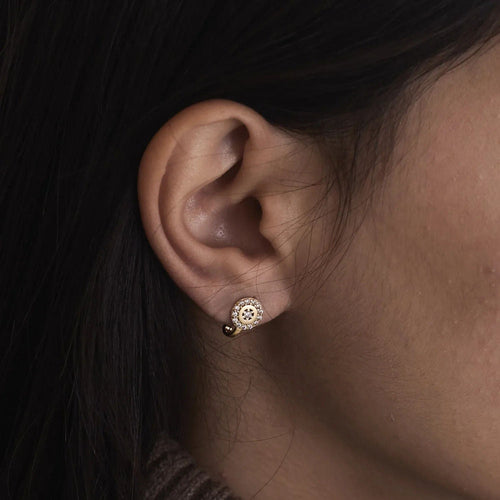 Boucles d'oreilles BOUCLES D'OREILLES "SWANN" OR & ZIRCONS 58 Facettes BO/230070