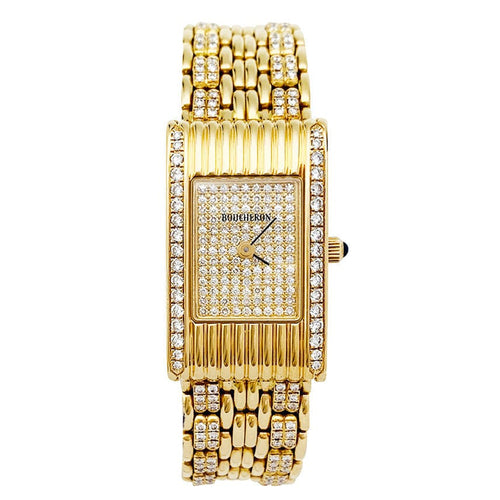 Montre Montre Boucheron "Reflet" or jaune et diamants. 58 Facettes 30779