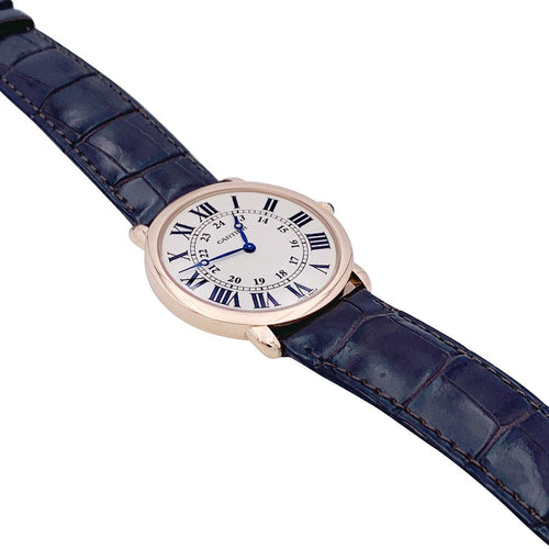 Montre Montre Cartier, "Ronde Louis Cartier", or rose, cuir. 58 Facettes 33436