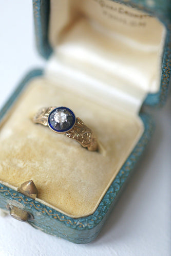 Bague Bague jonc émaillée en or et diamant 58 Facettes