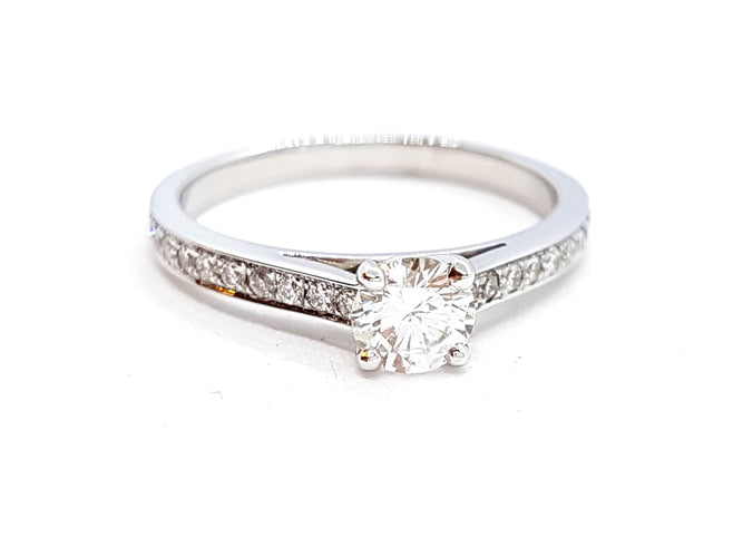 Bague 53 Bague Solitaire Or blanc Diamant 58 Facettes 578713RV