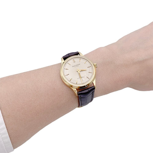 Montre Montre Jaeger Lecoultre, or jaune, cuir. 58 Facettes 32675