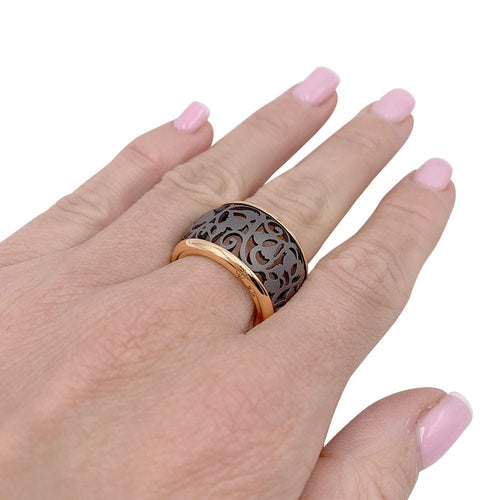 Bague 54 Bague Pomellato, "Arabesque", or rose, titane. 58 Facettes 32313