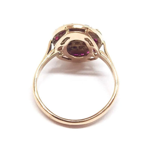 Bague Bague rubis diamants or rose 58 Facettes