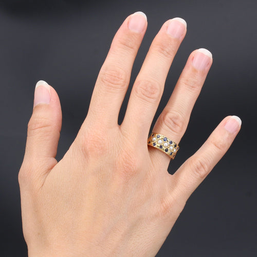Bague 51 Bague perles fines saphirs ancienne 58 Facettes 21-293