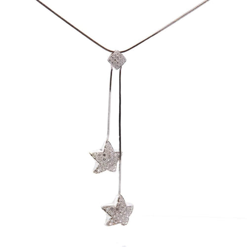 Collier étoiles diamants en or blanc 18k 58 Facettes 25377