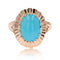 Bague 54 Bague vintage turquoise or rose 58 Facettes 23-001