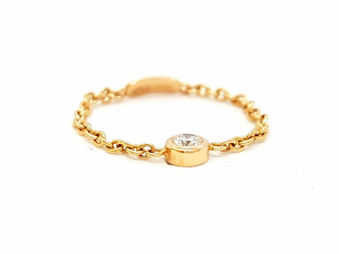 Bague 54 Bague Chaînette Or rose Diamant 58 Facettes 578666RV