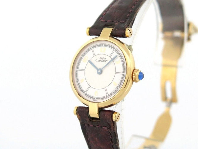 Montre vintage montre must de CARTIER vendome 24 mm quartz vermeil 58 Facettes 256557