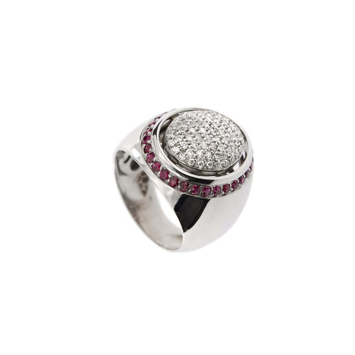 Bague 48 Bague Chevalière diamants et rubis 58 Facettes 31149