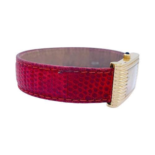 Montre Montre Boucheron, "Rreflet", or jaune, cuir. 58 Facettes 32263