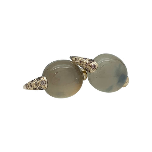 Boucles d'oreilles Boucles d'oreilles Pomellato, "Luna", or naturel, diamants et pierre de lune. 58 Facettes 31731