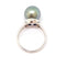 Bague Solitaire perle de Tahiti or blanc 18 carats 58 Facettes