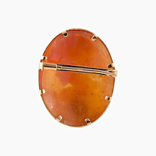 Broche Broche camée or jaune sur coquillage 58 Facettes