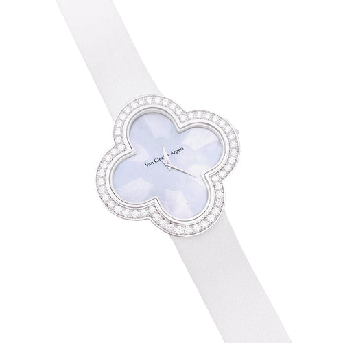 Montre Montre Van Cleef & Arpels, "Alhambra", or blanc, diamants. 58 Facettes 33313