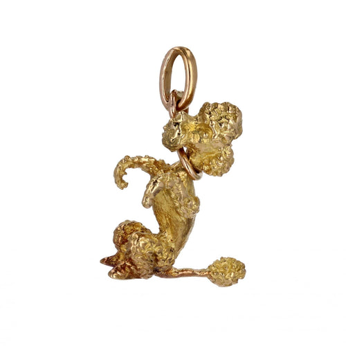 Pendentif Breloque caniche assis or jaune 58 Facettes 23-215