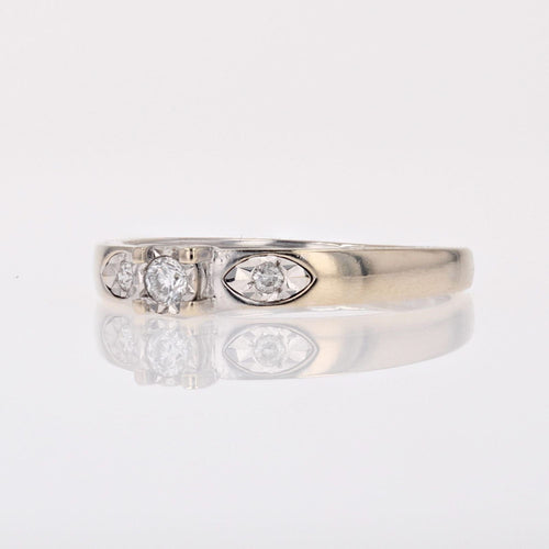 Bague 50 Bague or blanc saphirs blancs d'occasion 58 Facettes 19-008B