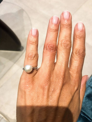 Bague Bague Perle Akoya et platine 58 Facettes 1