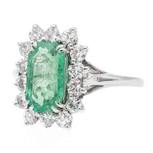 Bague 57 Bague Pompadour Or blanc Emeraude 58 Facettes 2027466CN